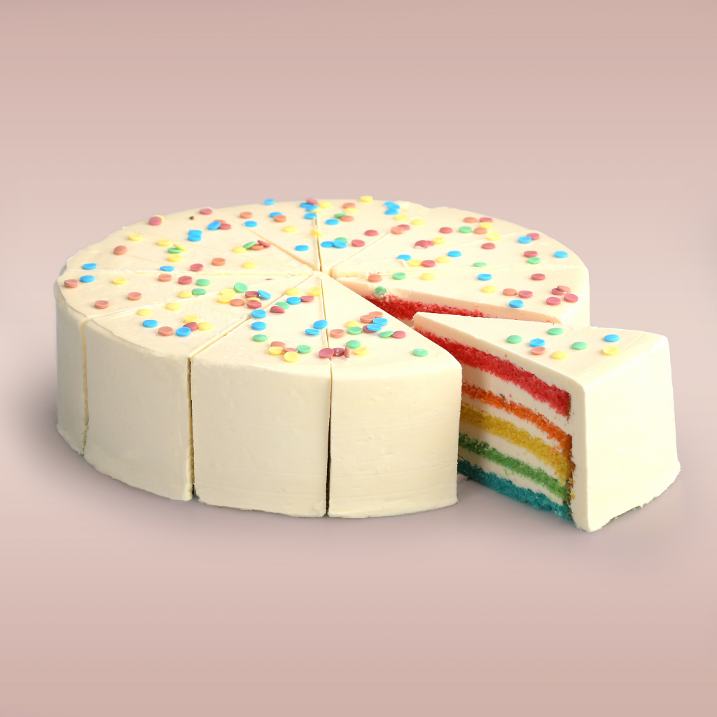 Rainbow taart